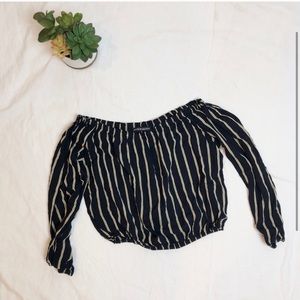 Brandy Melville Off the Shoulder Striped Blouse